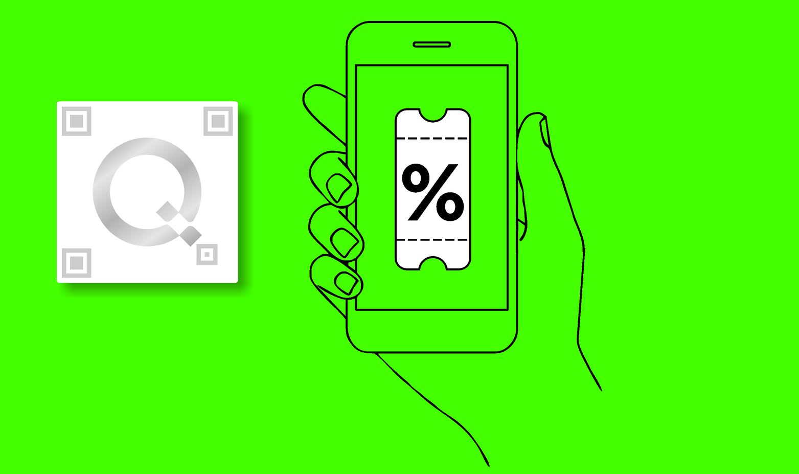 Scanning a QR code on a mobile phone to unlock digital offers and integrated payment experiences.