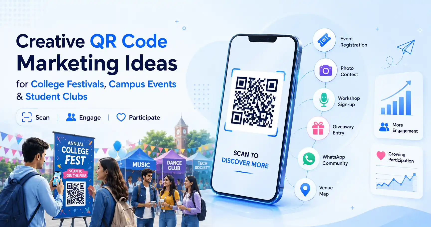 Creative QR Code Marketing Ideas for College Festivals, Campus Events, and Student Clubs